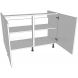 Highline Sink Kitchen Base Unit - Double - shown with doors and/or storage (not included)