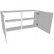 Low (575mm high) Double Kitchen Wall Unit - shown with doors and/or storage (not included)