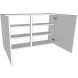 Tall (900mm high) Double Kitchen Wall Unit - shown with doors and/or storage (not included)