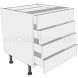 Low Level 4 Drawer Base Unit - shown with doors and/or storage (not included)