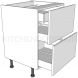 2 Drawer Base Unit with Internal Cutlery Drawer - shown with doors and/or storage (not included)