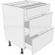 3 Drawer Base Unit - shown with doors and/or storage (not included)