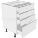 4 Drawer Pan Base Unit - shown with doors and/or storage (not included)