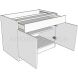 Standard Height Double Drawerline Unit - Wide Drawer - shown with doors and/or storage (not included)