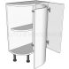 Curved Kitchen Base Unit - 560mm Deep - shown with doors and/or storage (not included)