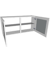 Glazed Double Kitchen Wall Unit -Low (575mm high)