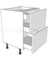2 Drawer Base Unit with Internal Cutlery Drawer