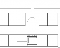Elevation drawing of kitchen units