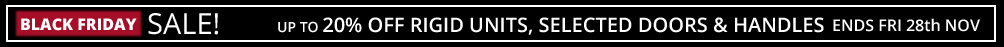 sale 10% off rigid units, up to 10% off selected doors and handles