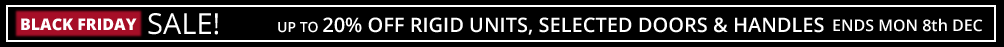 sale 10% off rigid units, up to 10% off selected doors and handles