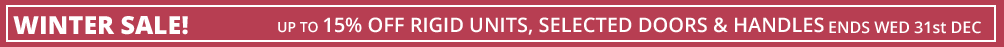 sale 10% off rigid units, up to 10% off selected doors and handles