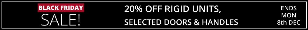 sale 10% off rigid units, up to 10% off selected doors and handles