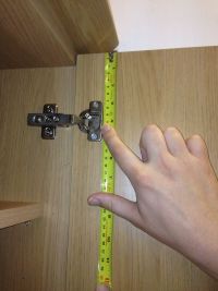Measuring kitchen door hinge position